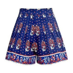 Hunter Bell Willa Shorts Fall Floral Navy Blue Red Size 6 NWT